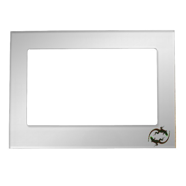 Yin Yang Lizards Silver Magnetic Frame (Front)