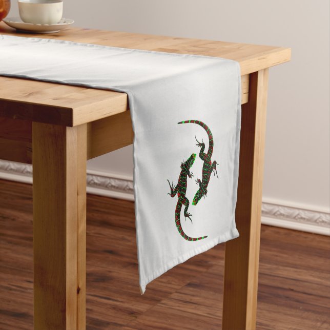 Yin Yang Lizards Silver Medium Table Runner (In Situ)