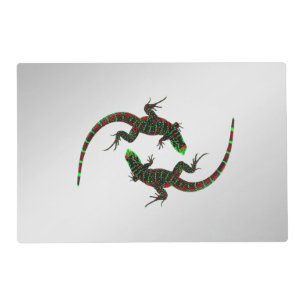 Yin Yang Lizards Silver Placemat