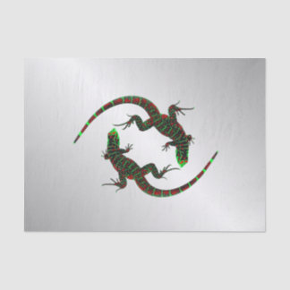 Yin Yang Lizards Silver Tissue Paper