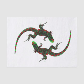 Yin Yang Lizards White Tissue Paper