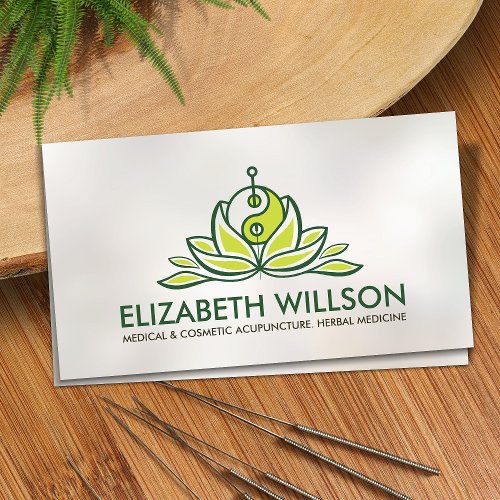 Yin Yang Lotus Acupuncture Needle Business Card
