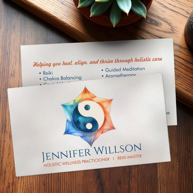 Yin Yang Lotus Flower Business Card (Creator Uploaded)
