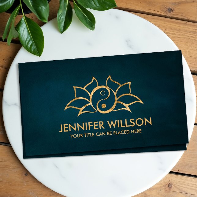 Yin Yang Lotus flower - Gold outline Business Card (Creator Uploaded)