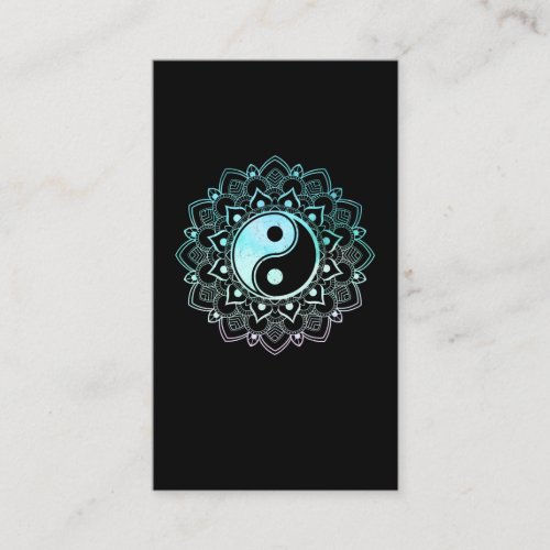 Yin Yang Lotus Mandala Spiritual Reiki Master Business Card
