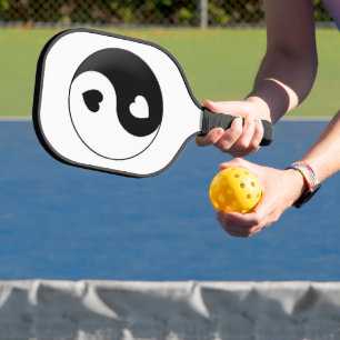 Yin Yang Love And Hearts Pickleball Paddle