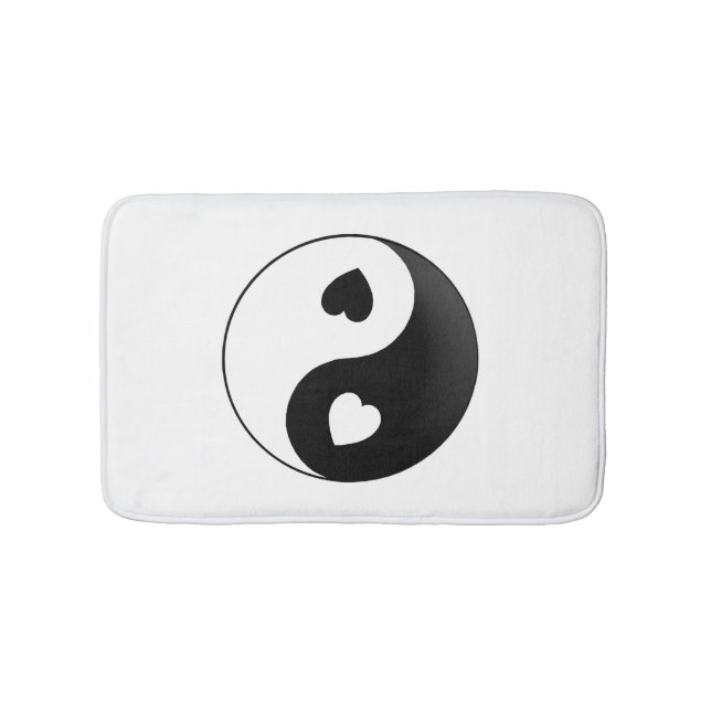 Yin Yang Love Hearts Bath Mat (Front)