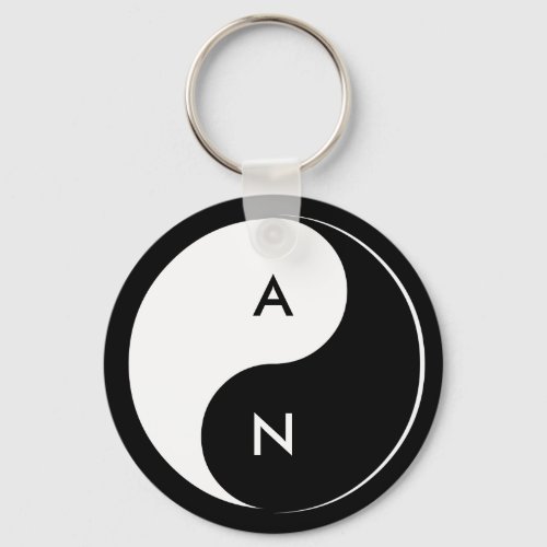 Yin Yang Lovers Initials keychain