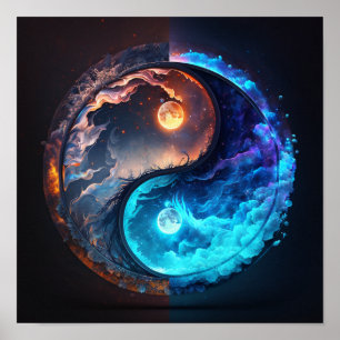 Yin Yang Magic Design Spiritual Feng Shui Poster