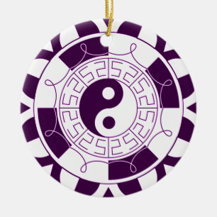 Yin Yang Mandala Ceramic Ornament