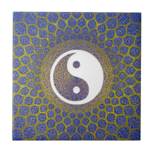 Yin Yang Mandala Ceramic Tile