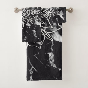 Yin Yang Mandala on Marble #1 Bath Towel Set