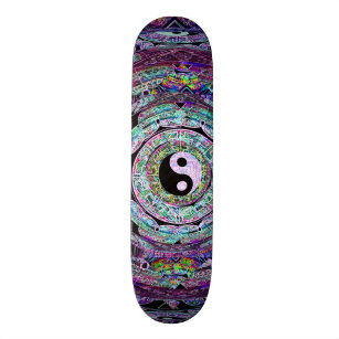 Yin Yang Mandala Purple Skateboard