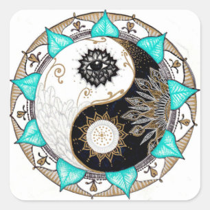 Yin Yang Mandala Square Sticker