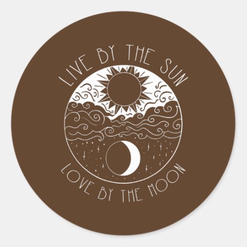 Yin Yang Mandala Sun And Moon  Classic Round Sticker