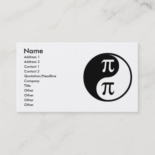 Yin Yang Math Business Card Template