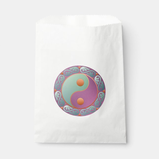 Yin Yang Medallion Violet Turquoise Favor Bag (Front)
