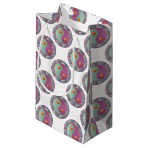 Yin Yang Medallion Violet Turquoise Small Gift Bag