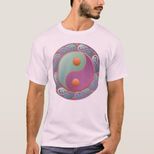 Yin Yang Medallion Violet Turquoise T-Shirt