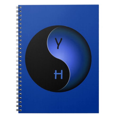 yin yang monogram _ blue notebook