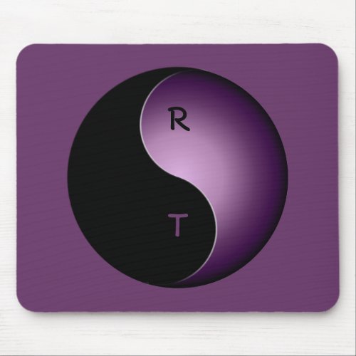 yin yang monogram _ purple mouse pad
