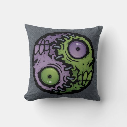 Yin Yang Monsters Throw Pillow