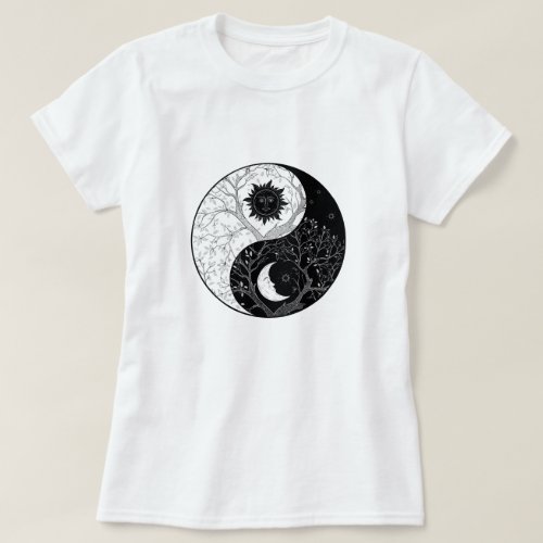 Yin  Yang  Moon  Sun Harmony T_Shirt
