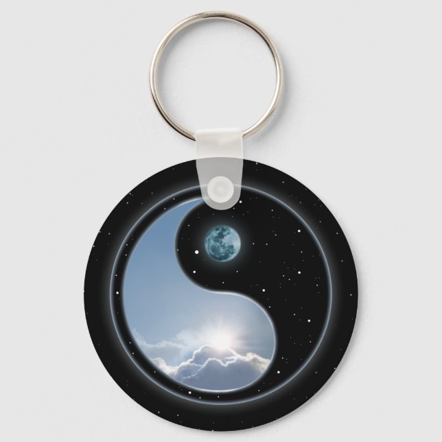Yin Yang Moon Sun Keychain (Front)