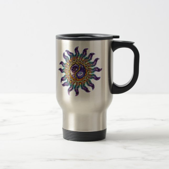 Yin Yang Mosaic Sun Travel Mug (Right)
