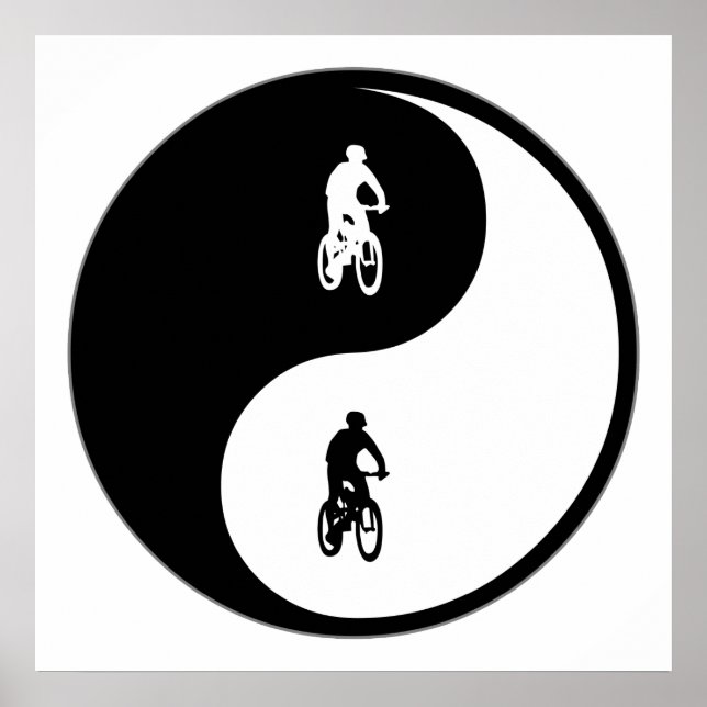 Yin Yang Mountain Biking Poster (Front)