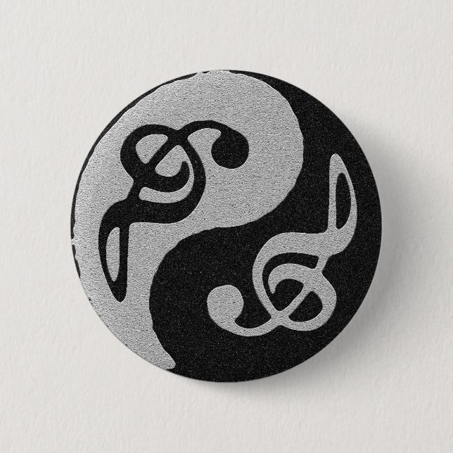 yin yang music clave note button (Front)