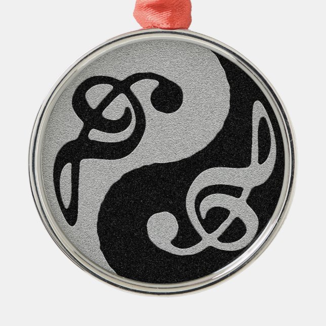 yin yang music clave note metal ornament (Front)