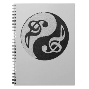 yin yang music clave note notebook