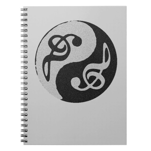 yin yang music clave note notebook (Front)