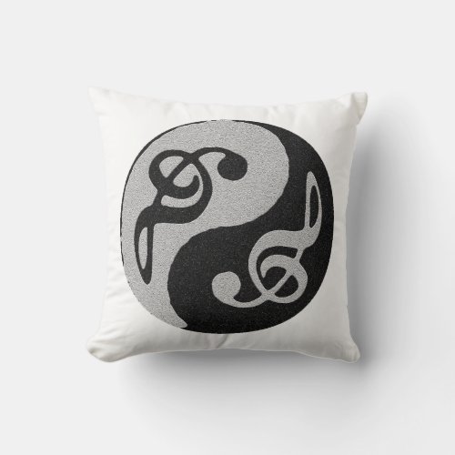 yin yang music clave note throw pillow
