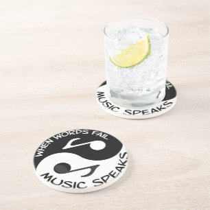 Yin yang music drink coaster