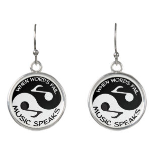 Yin yang music earrings