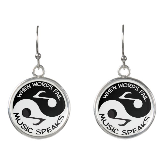 Yin yang music earrings (Front)