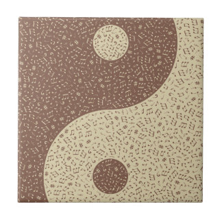 Yin Yang Music Notes Ceramic Tile