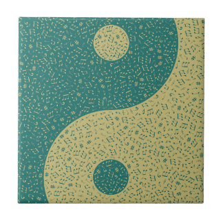 Yin Yang Music Notes Ceramic Tile
