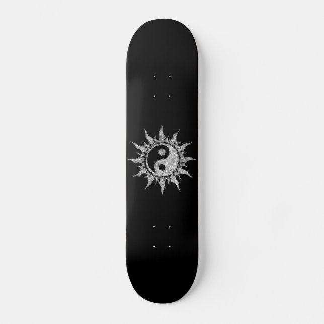 Yin-yang - Mystic sun - Mandala dualities. Skateboard (Front)