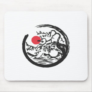 Yin Yang Natural Bonsai Tree Qi Gong Yoga Tai Chi Mouse Pad