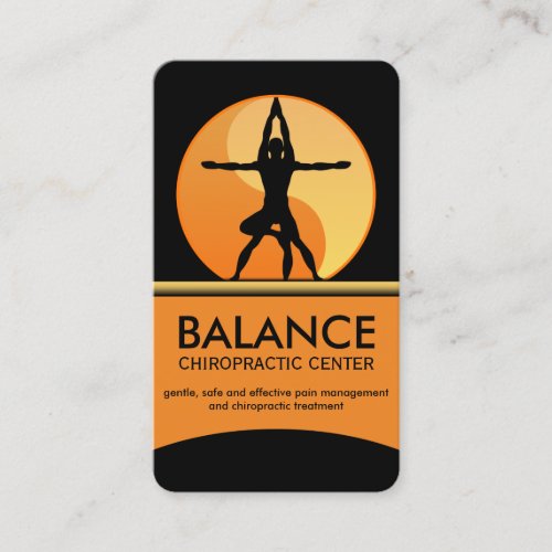 Yin Yang Natural Therapy Chiropractor Vertical Business Card