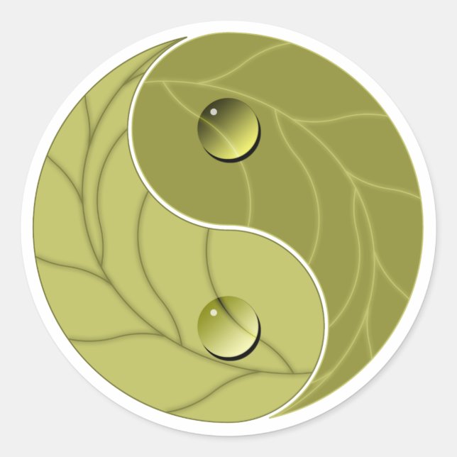 Yin Yang Nature Classic Round Sticker (Front)