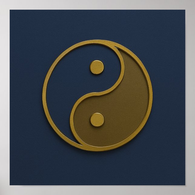 Yin Yang Navy Bronze Poster (Front)