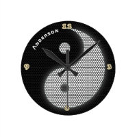 YIN YANG Neon Light Style Personalized Wall Round Clock