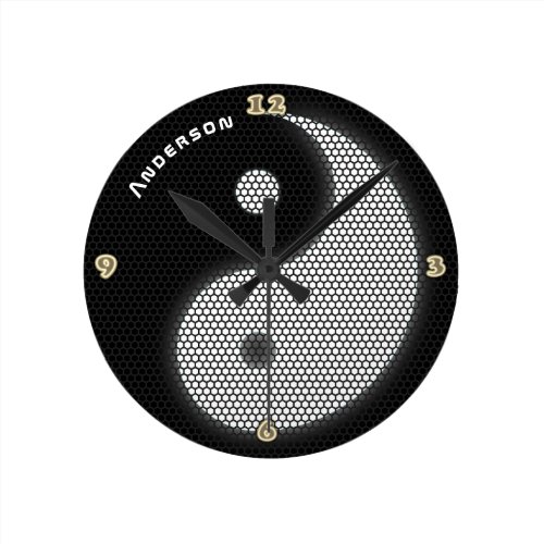 YIN YANG Neon Light Style Personalized Wall Round Clock