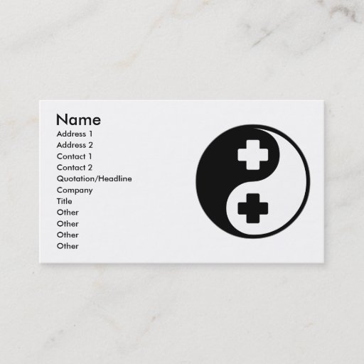 Customizable Yin Yang Nursing Business Cards