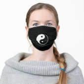 Yin Yang on Black Adult Cloth Face Mask (Worn)