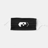 Yin Yang on Black Adult Cloth Face Mask (Front, Folded)